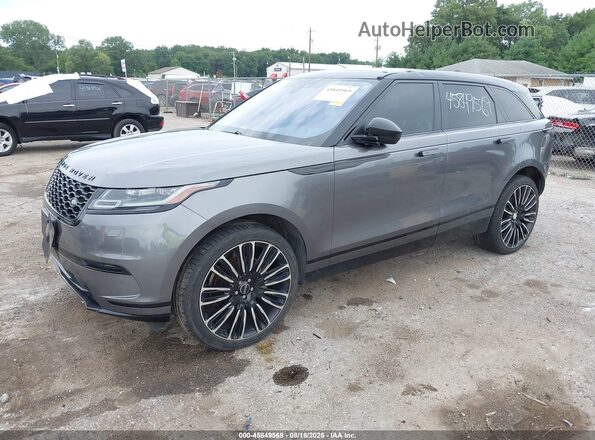 SALYB2EXXKA229225 2019 LAND ROVER RANGE ROVER VELAR Gray Առջևի ձախ երեք քառորդ տեսարան