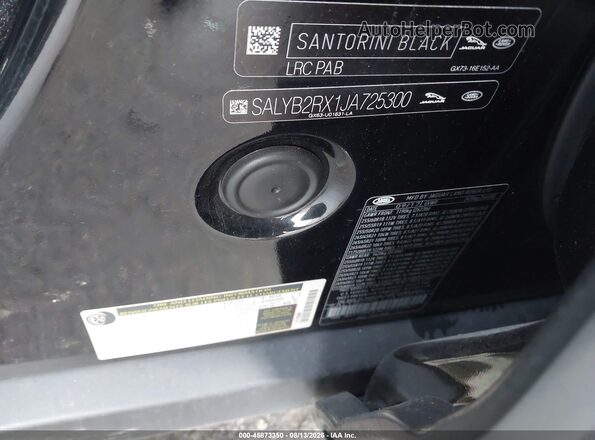 SALYB2RX1JA725300 2018 LAND ROVER RANGE ROVER VELAR Black ძრავის განყოფილების ხედი