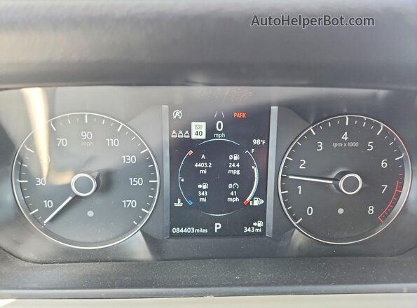 SALYK2EX8LA289344 2020 LAND ROVER RANGE Black ხელსაწყოთა პანელის ხედი