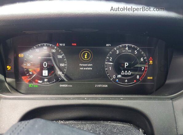 SALYL2FV3KA212406 2019 LAND ROVER RANGE Black ხელსაწყოთა პანელის ხედი