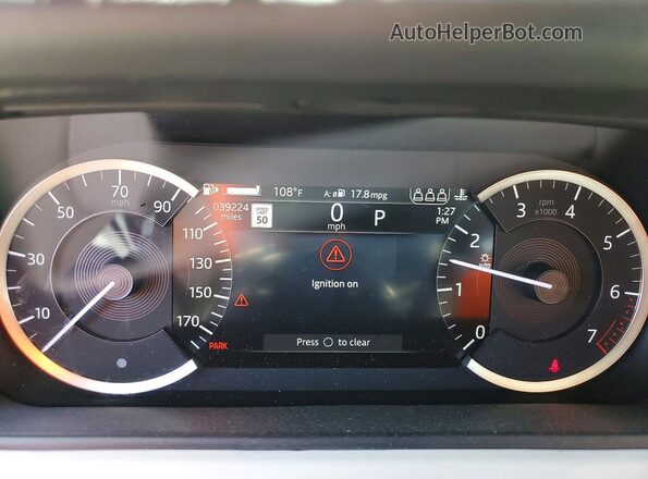 SALYT2EX8NA347470 2022 LAND ROVER RANGE Gray Vista del cuadro de instrumentos