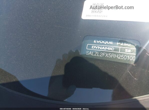 SALZL2FX5RH250100 2024 LAND ROVER RANGE ROVER EVOQUE Brown Engine compartment view