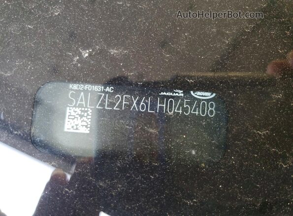 SALZL2FX6LH045408 2020 LAND ROVER RANGE Blue VIN կոդի պիտակի տեսք