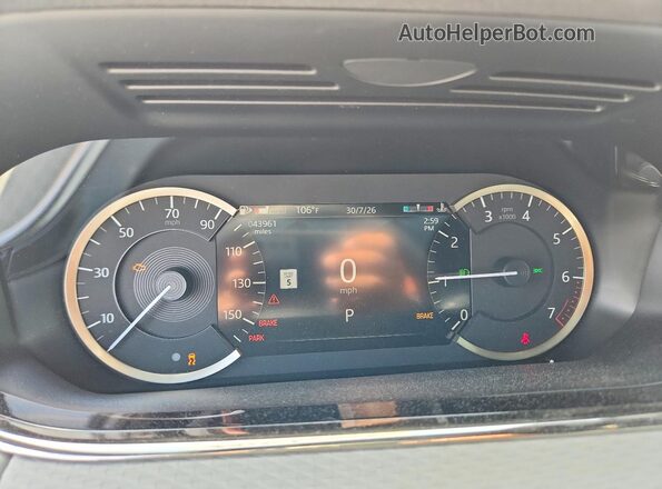 SALZT2FX9PH180789 2023 LAND ROVER RANGE Silver Вид щитка приладів