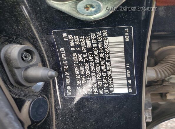 SHHFK7H21HU210377 2017 HONDA CIVIC Black Engine compartment view