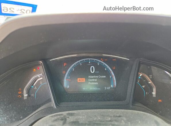 SHHFK7H32KU214714 2019 HONDA CIVIC White Սարքավորումների վահանակի տեսք