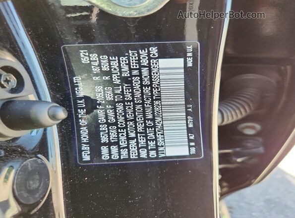 SHHFK7H42MU228236 2021 HONDA CIVIC Black Vista del compartimento del motor