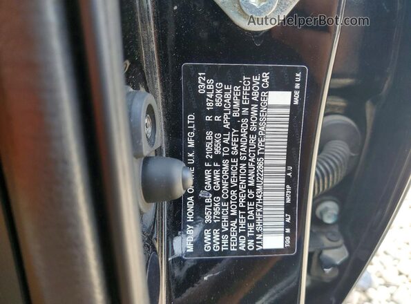 SHHFK7H43MU222865 2021 HONDA CIVIC Black Widok komory silnika