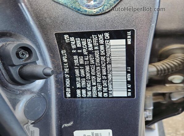 SHHFK7H48MU210260 2021 HONDA CIVIC Gray ძრავის განყოფილების ხედი