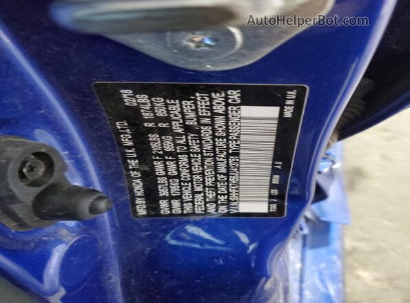 SHHFK7H56JU413751 2018 HONDA CIVIC Blue Engine compartment view