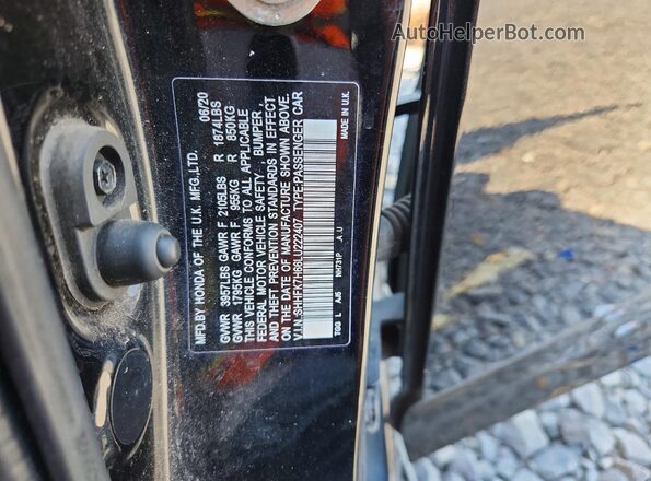 SHHFK7H66LU222407 2020 HONDA CIVIC Black Vista del compartimento del motor