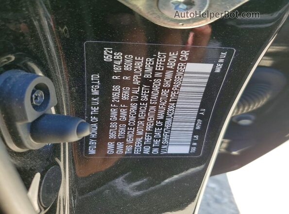 SHHFK7H68MU423064 2021 HONDA CIVIC Black ძრავის განყოფილების ხედი