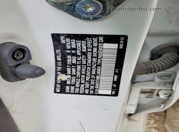 SHHFK7H89LU404541 2020 HONDA CIVIC White Շարժիչի բաժամունքի տեսք