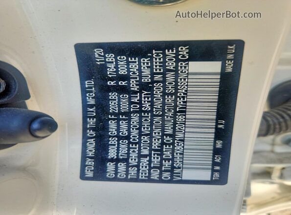SHHFK8G71MU201661 2021 HONDA CIVIC White Շարժիչի բաժամունքի տեսք