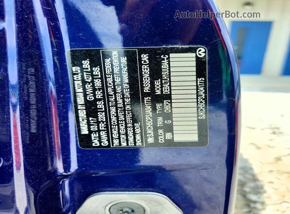SJKCH5CP3JA041775 2018 INFINITI QX30 Синий Вид наклейки с VIN-кодом