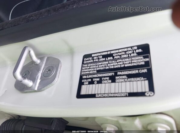 SJKCH5CR4HA023071 2017 INFINITI QX30 White Widok komory silnika