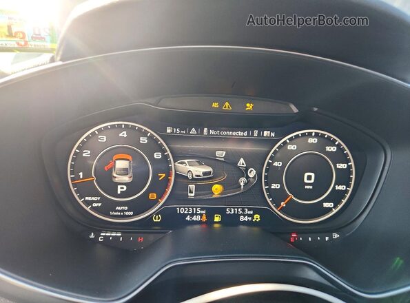 TRUC5AFV9G1025836 2016 AUDI TT Black ხელსაწყოთა პანელის ხედი