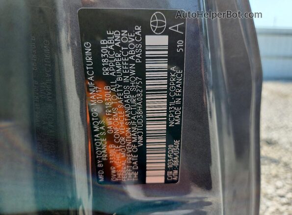VNKJTUD38HA082757 2017 TOYOTA YARIS Gray Engine compartment view