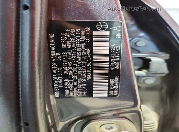 VNKKTUD36JA096909 2018 TOYOTA YARIS Gray Շարժիչի բաժամունքի տեսք