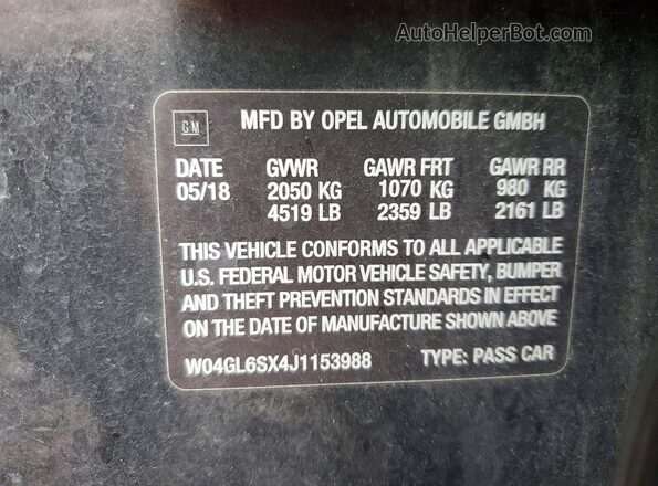 W04GL6SX4J1153988 2018 BUICK REGAL Black Engine compartment view