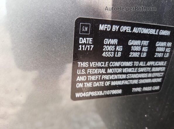 W04GP6SX8J1079656 2018 BUICK REGAL Серый Вид подкапотного пространства