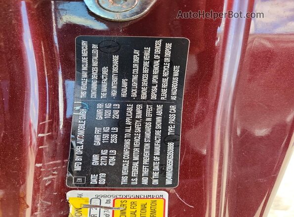 W04WH3N55KG350866 2019 BUICK CASCADA Burgundy Շարժիչի բաժամունքի տեսք