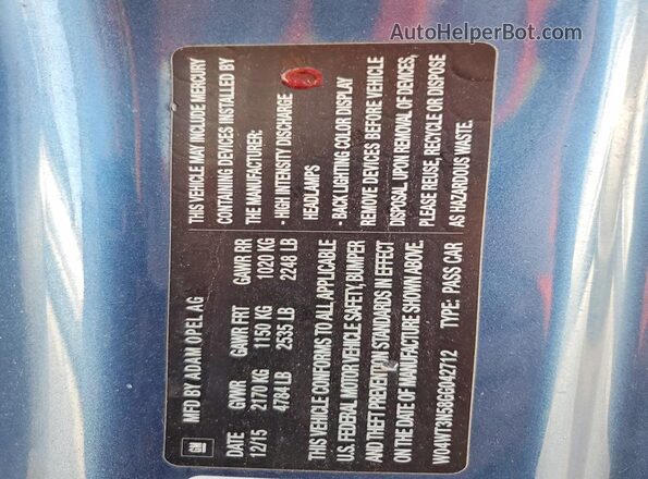 W04WT3N58GG042712 2016 BUICK CASCADA Blue Widok komory silnika