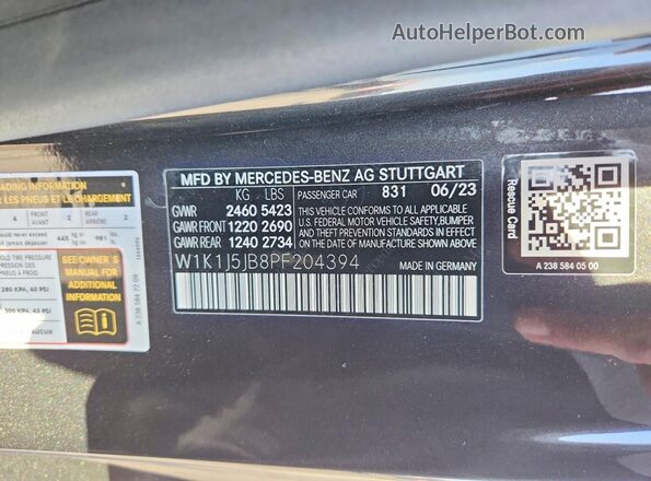 W1K1J5JB8PF204394 2023 MERCEDES-BENZ E Черный Вид подкапотного пространства