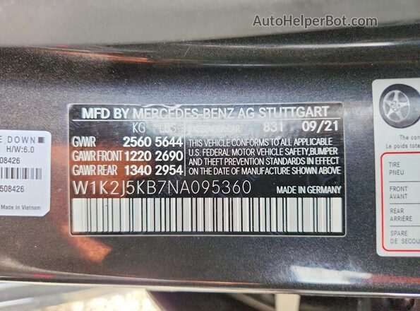 W1K2J5KB7NA095360 2022 MERCEDES-BENZ CLS-CLASS Black ძრავის განყოფილების ხედი