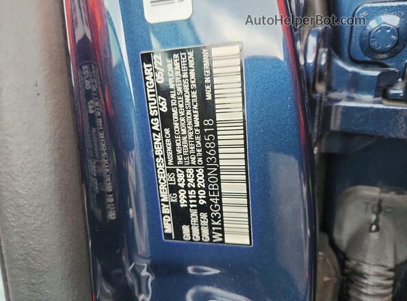 W1K3G4EB0NJ368518 2022 MERCEDES-BENZ A Синий Вид подкапотного пространства