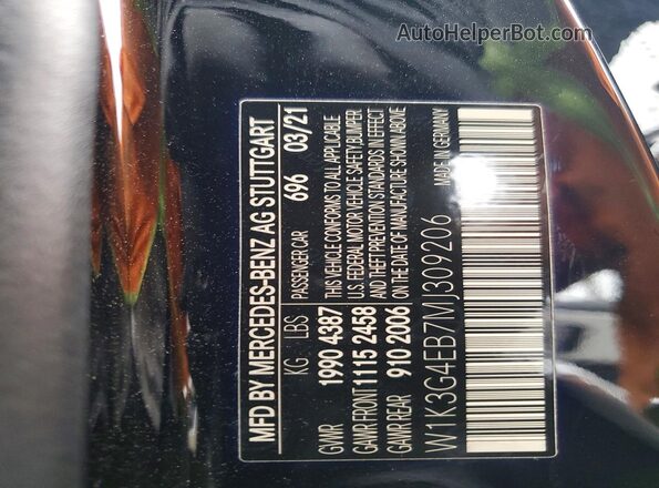 W1K3G4EB7MJ309206 2021 MERCEDES-BENZ A-CLASS Black Շարժիչի բաժամունքի տեսք