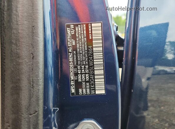 W1K3G4FB5LW047864 2020 MERCEDES-BENZ A Синий Вид подкапотного пространства
