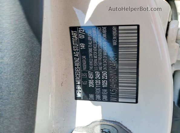 W1K5J4HB6NN248317 2022 MERCEDES-BENZ CLA-CLASS White Vista del compartimento del motor