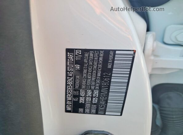 W1K5J4HB9MN180612 2021 MERCEDES-BENZ CLA-CLASS White Vista interior trasera