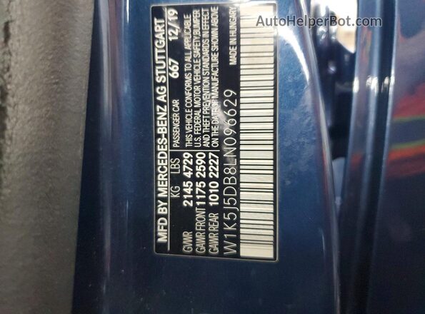 W1K5J5DB8LN096629 2020 MERCEDES-BENZ CLA-CLASS Blue Շարժիչի բաժամունքի տեսք