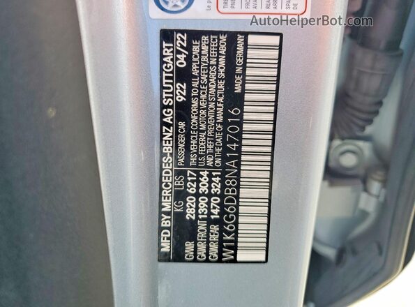 W1K6G6DB8NA147016 2022 MERCEDES-BENZ S Silver Vista del compartimento del motor