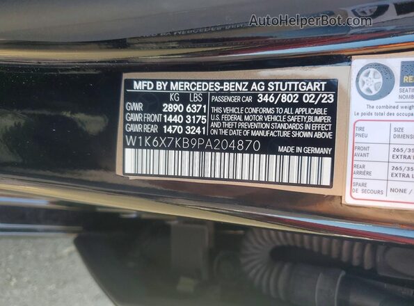 W1K6X7KB9PA204870 2023 MERCEDES-BENZ S Black 