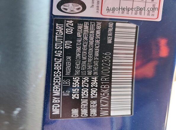 W1K7X5KB1RV002366 2024 MERCEDES-BENZ AMG Blue 
