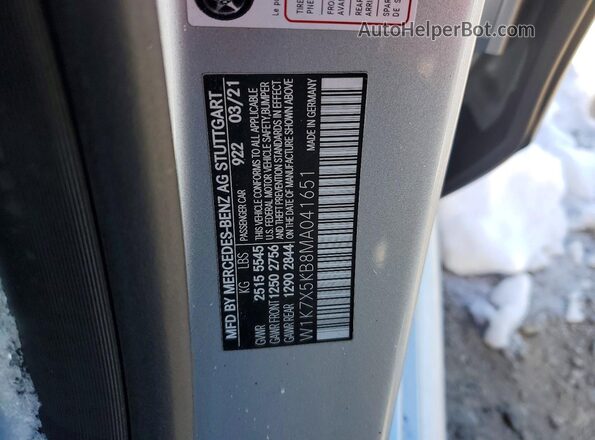 W1K7X5KB8MA041651 2021 MERCEDES-BENZ AMG Silver Vista del compartimento del motor