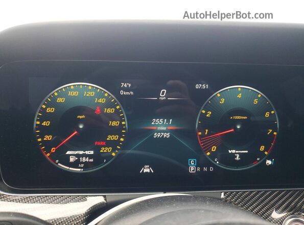 W1K7X8KB4LA016147 2020 MERCEDES-BENZ AMG Gray Вид щитка приладів