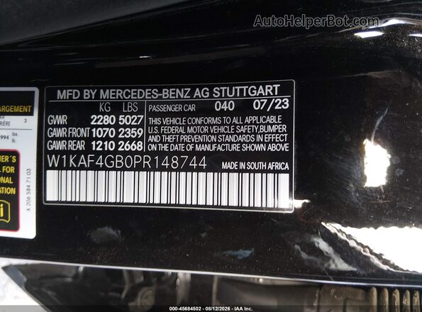 W1KAF4GB0PR148744 2023 MERCEDES-BENZ C-CLASS Черный Вид подкапотного пространства