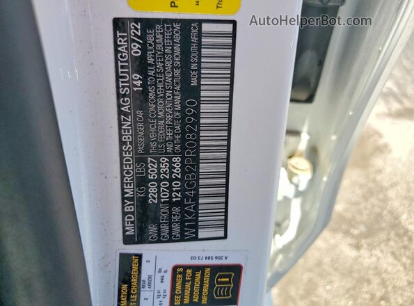 W1KAF4GB2PR082990 2023 MERCEDES-BENZ C White Widok komory silnika