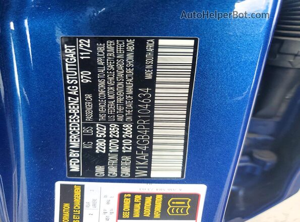 W1KAF4GB4PR104634 2023 MERCEDES-BENZ C Синий Вид подкапотного пространства