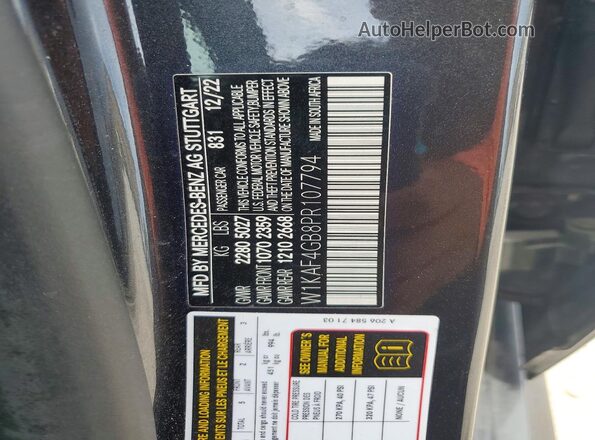 W1KAF4GB8PR107794 2023 MERCEDES-BENZ C Black Vista de la etiqueta del VIN