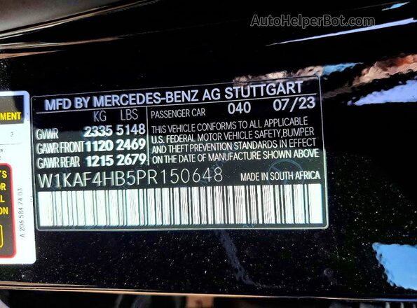 W1KAF4HB5PR150648 2023 MERCEDES-BENZ C Black Вид підкапотного простору