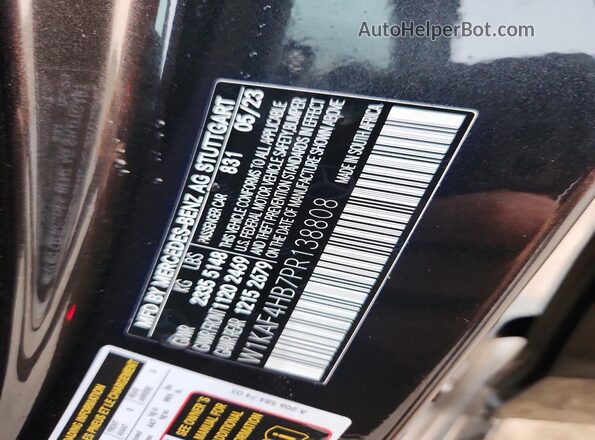 W1KAF4HB7PR138808 2023 MERCEDES-BENZ C Black Շարժիչի բաժամունքի տեսք