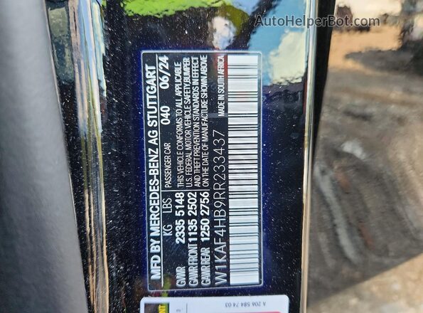 W1KAF4HB9RR233437 2024 MERCEDES-BENZ C Черный Вид подкапотного пространства