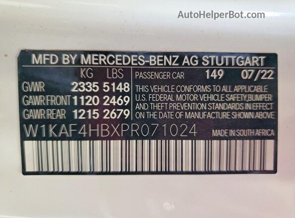 W1KAF4HBXPR071024 2023 MERCEDES-BENZ C White Widok komory silnika