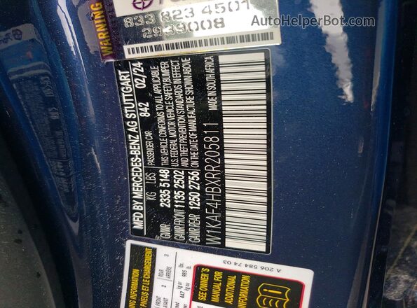 W1KAF4HBXRR205811 2024 MERCEDES-BENZ C Blue Engine compartment view