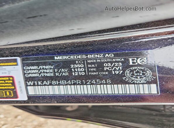 W1KAF8HB4PR124548 2023 MERCEDES-BENZ C Black 